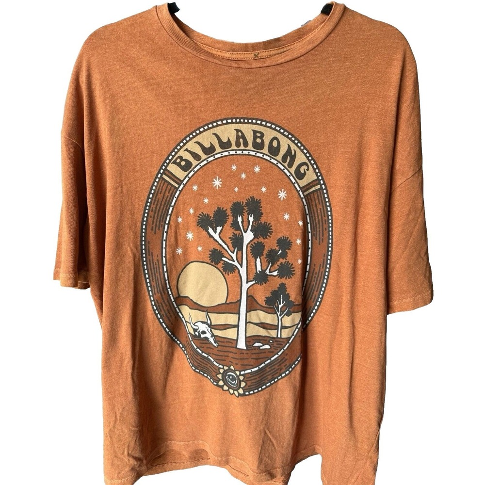 Billabong Rust Orange Graphic Short Sleeve Tee